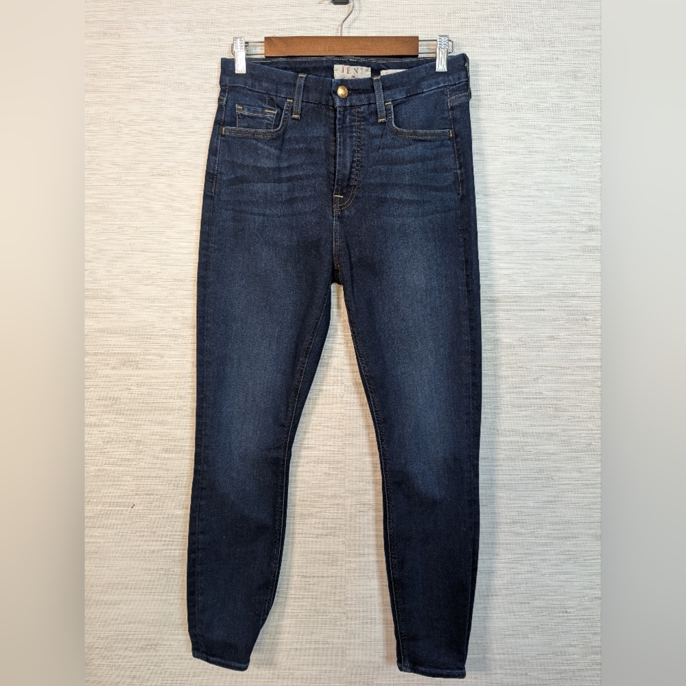 Jen7 By 7 For All Mankind High Waisted Skinny Jeans Dark Wash Size 6